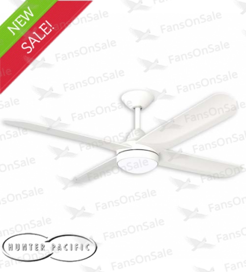 Hunter Pacific X-Over 4 Blade DC 52" Ceiling Fan with Wall Control with 18W CCT LED Light - White